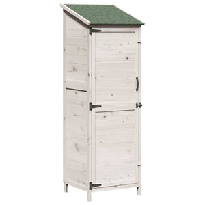 vidaXL Aiashed katusega Valge 59,5 x 56 x 176,5 cm Tugev kuusepuit