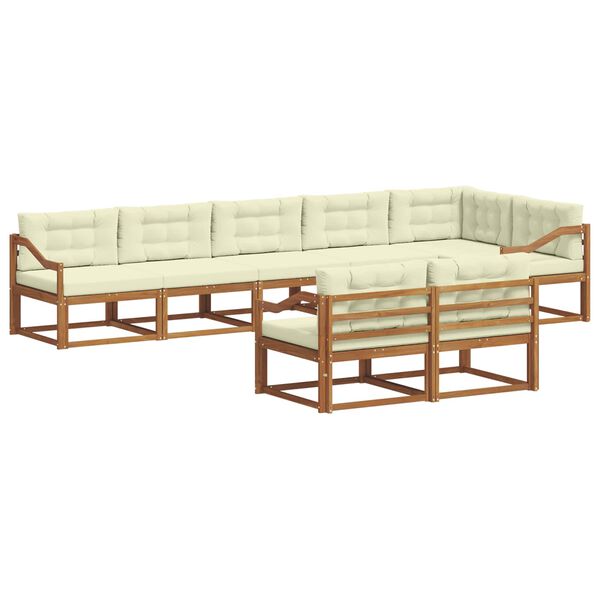 vidaXL V&auml;li diivanikomplekt padjaga 8 pcs Looduslik ja kreem