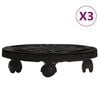 vidaXL ratastel taimek&auml;rud 3 tk, l&auml;bim&otilde;&otilde;t 30 cm, must, 170 kg