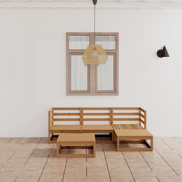 vidaXL 5-osaline aiam&ouml;&ouml;blikomplekt, meekarva, m&auml;nnipuit