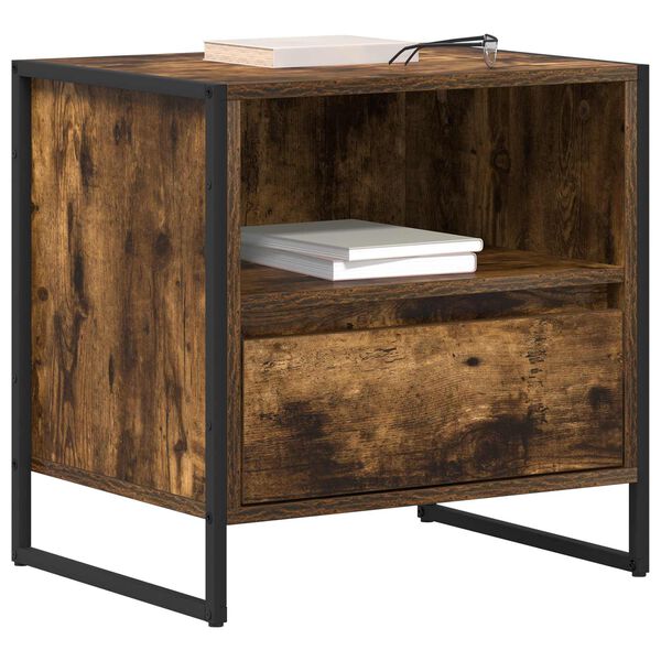 vidaXL &Ouml;&ouml;kapp sahtliga Suitsu tamm 50 x 39,5 x 50 cm Tehispuit