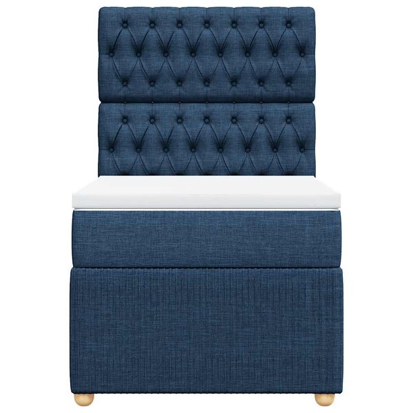 vidaXL kontinentaalvoodi madratsiga, sinine, 100x200 cm, kangas