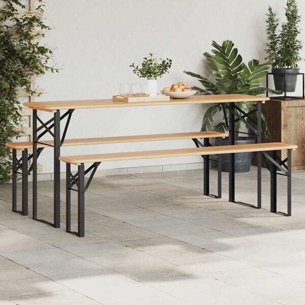 vidaXL &Otilde;lle laua jalg 2 pcs Must 39 x 3 x 75 cm Pulberv&auml;rvitud teras