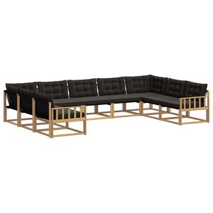vidaXL V&auml;li diivanikomplekt padjaga 9 pcs Valge ja must