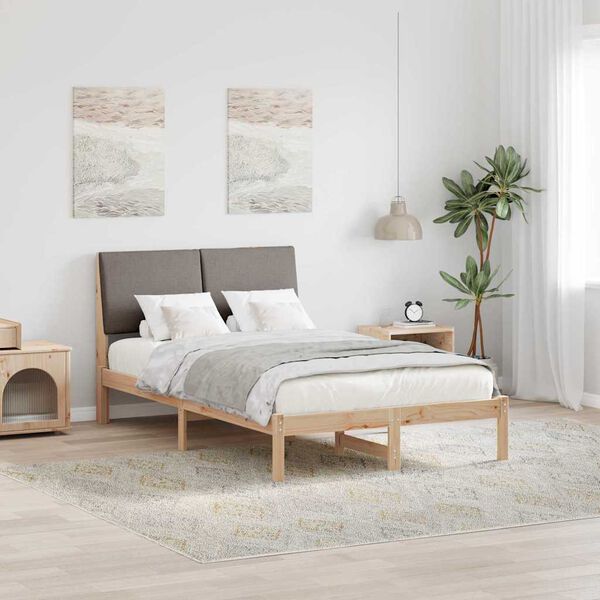 vidaXL Beti raam peaga Pruun ja taupe 135 x 190 cm M&auml;nnipuit