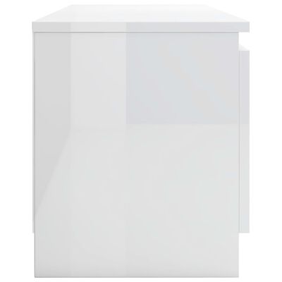 vidaXL telerikapp, kõrgläikega valge, 120 x 30 x 35,5, puitlaastplaat