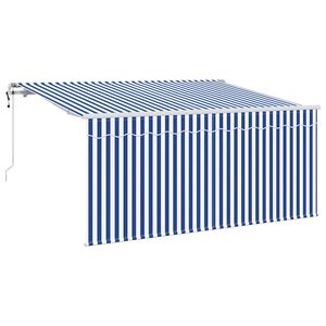 vidaXL K&auml;igukohandatav varikatus Sinine ja Valge 300 x 200 cm