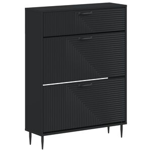 vidaXL Kinga kapp HAARLEM 78 x 24 x 103 cm Tehispuit Must