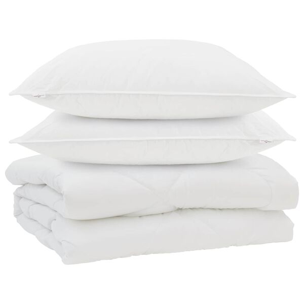 vidaXL Suletekk padjaga 3 pcs Valge Mikrofiiber