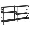 vidaXL Konsoollaud Must tamm 150 x 29 x 76,5 cm Tehispuit