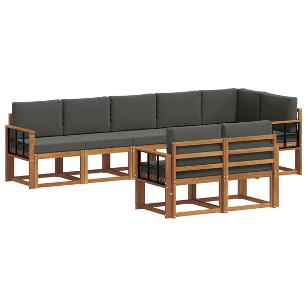 vidaXL V&auml;li diivanikomplekt padjaga 8 pcs Looduslik ja antriit