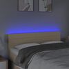 vidaXL LED-voodipeats, kreemjas, 144x5x78/88 cm, kangas