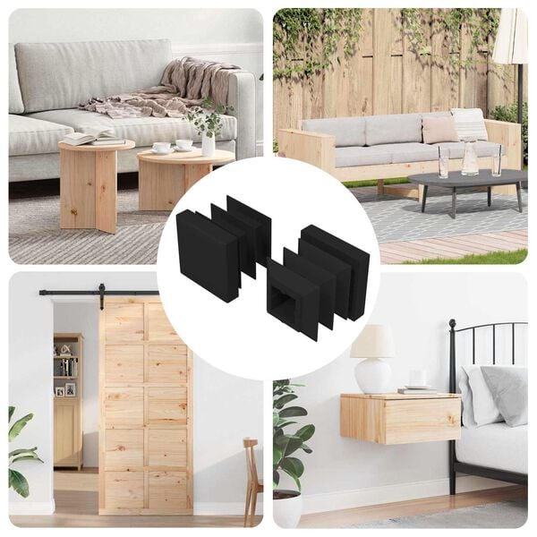 vidaXL Otsakorked 2 pcs Must 15 x 15 x 15 mm PP