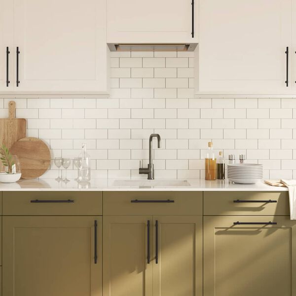 vidaXL kapi käepidemed 5 tk, must, 192 mm, roostevaba teras