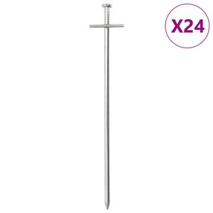 vidaXL telgivaiad 24 tk, 23 cm &Oslash;6 mm, tsingitud teras