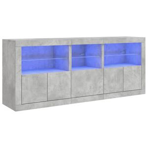 vidaXL puhvetkapp LED-tulega, betoonhall, 162x37x67 cm
