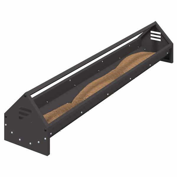 vidaXL Kana Toidutrog Must 108 x 20,5 x 20 cm Külmvalsitud teras