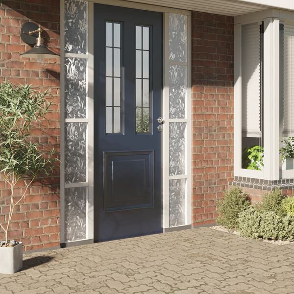 vidaXL aknakile, j&auml;&auml;tunud, lille muster, 45x500 cm, PVC