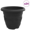 vidaXL &Uuml;mmargune lillepott 24 tk Must &Oslash; 26 x 21.5 cm Plastmass
