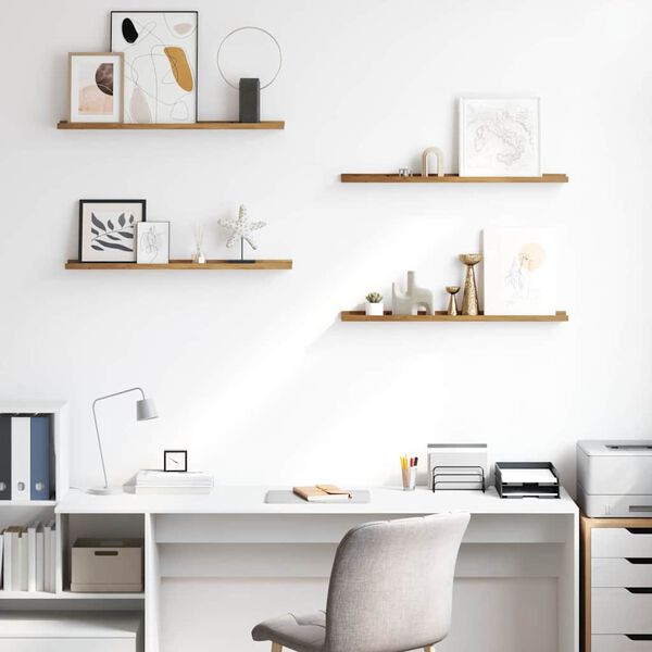 vidaXL Seinariiul riiuliga 4 pcs Pruun 80 x 9 x 3 cm Tehispuit