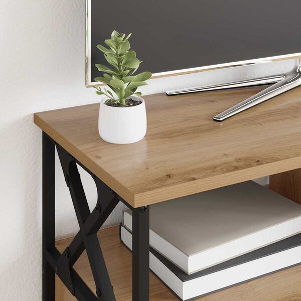 vidaXL Telerikapp K&auml;sit&ouml;&ouml;puu 90 x 33 x 45 cm T&ouml;&ouml;deldud puit ja teras