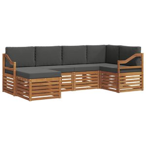 vidaXL Nurgadiivanikomplekt padjaga 6 pcs Looduslik ja antriit