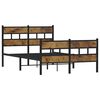 vidaXL metallist voodiraam ilma madratsita suitsutatud tamm 120x190 cm