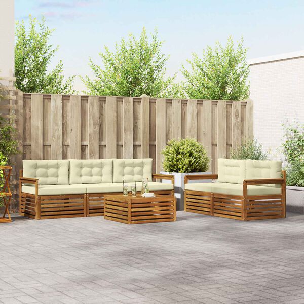 vidaXL V&auml;li diivanikomplekt padjaga 6 pcs Looduslik ja kreem