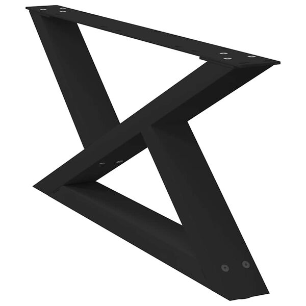 vidaXL kohvilaua jalad 2 tk mustad 70 x (30&ndash;31,3) cm terasest