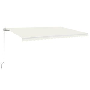 vidaXL k&auml;sitsi sisset&otilde;mmatav varikatus, 500 x 350 cm, kreemjas