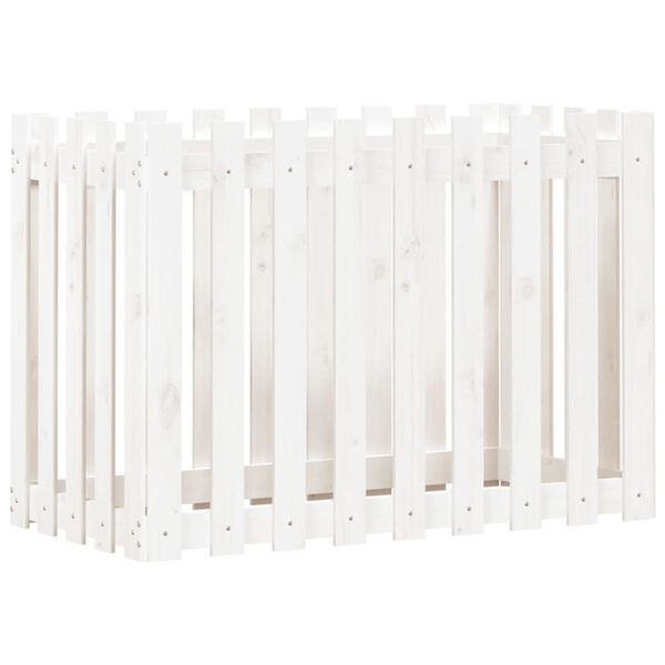 vidaXL aia disainiga k&otilde;rgendatud taimelava, valge, 100x50x70 cm, m&auml;nd