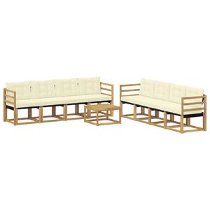 vidaXL V&auml;li diivanikomplekt padjaga 9 pcs Valge ja kreemjas