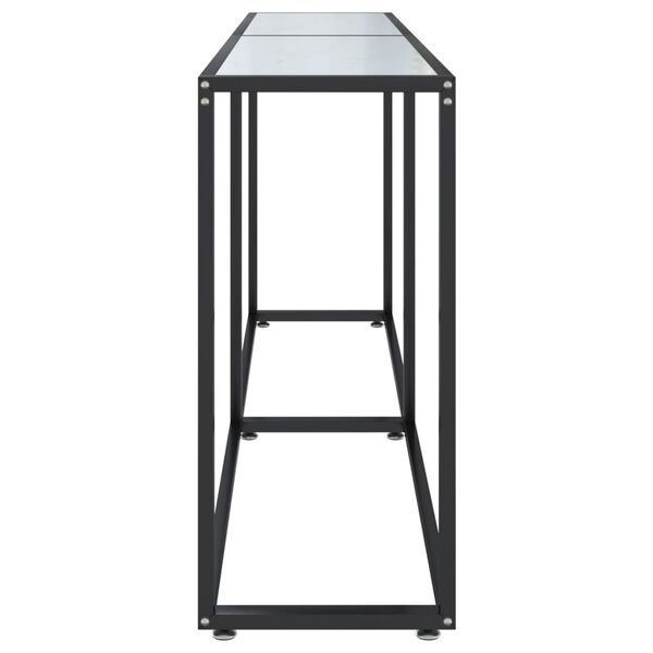 vidaXL konsoollaud, valge marmor, 180 x 35 x 75,5 cm, karastatud klaas