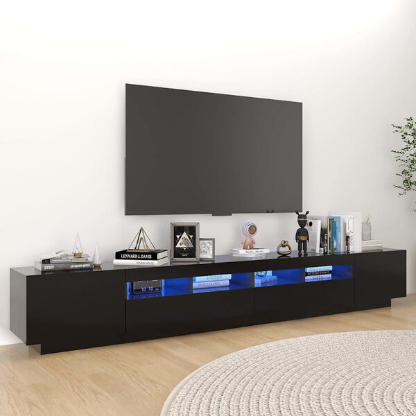 vidaXL telerialus LED-tuledega, must, 260 x 35 x 40 cm