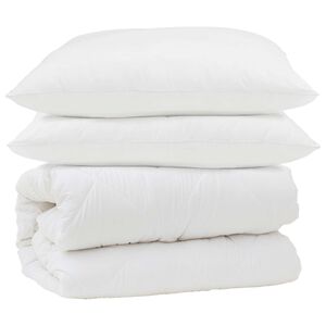 vidaXL Teki komplekt padjaga 3 pcs Valge Mikrofiber ja allahindlused