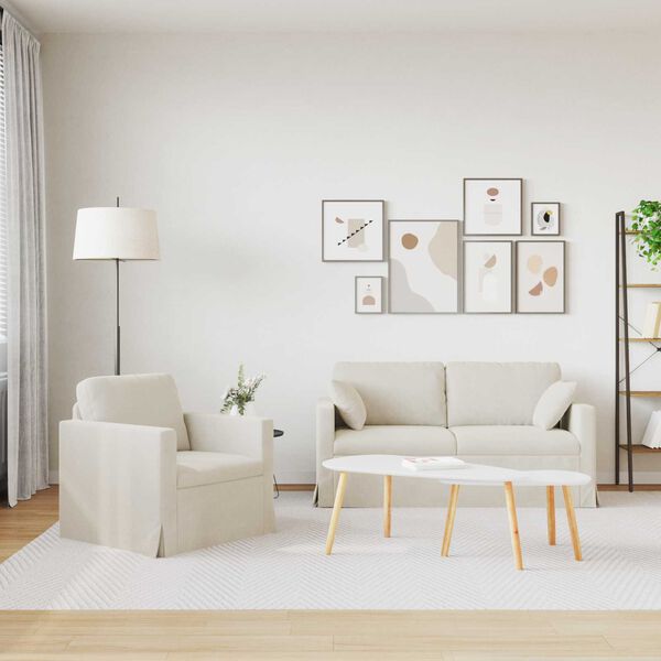 vidaXL Diivan 2 pcs cream 158 x 78 x 80 cm Samet