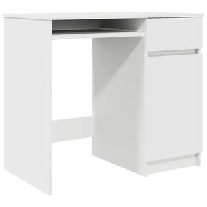 vidaXL kirjutuslaud, valge, 86x49x76 cm, tehispuit
