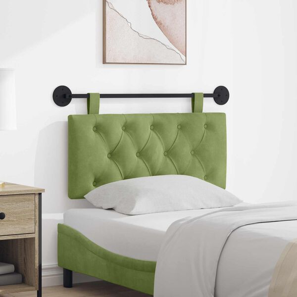 vidaXL Rippuv Peatoe Hele roheline 90 x 55 x 7 cm Samet