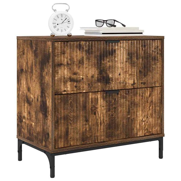 vidaXL &Ouml;&ouml;kapp sahtliga Suitsutatud tamm 63.5 x 36 x 61 cm Tehispuit