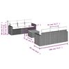 vidaXL 7-osaline aiadiivani komplekt patjadega, hall, pol&uuml;rotang