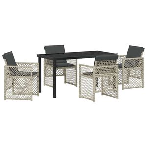 vidaXL Aia s&ouml;&ouml;gilaudade komplekt 5 pcs Helehall pol&uuml;rotang