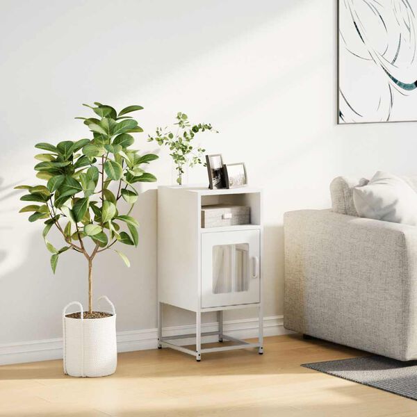 vidaXL &ouml;&ouml;kapp valge 36x39x78 cm k&uuml;lmvaltsitud teras