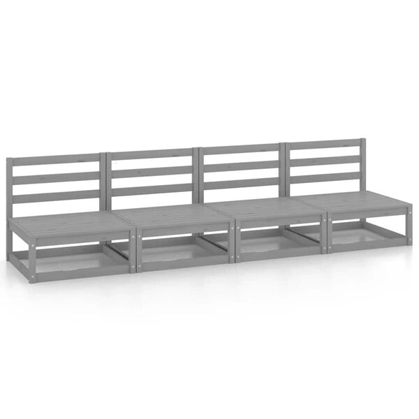 vidaXL 4-osaline aiadiivan, hall, toekas m&auml;nnipuit