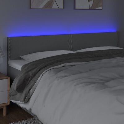 vidaXL LED-voodipeats, helehall, 200x5x78/88 cm, kangas