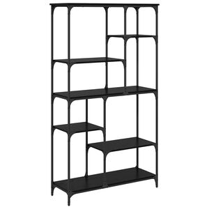 vidaXL Raamatukapp 5 tasandit 99 x 35,5 x 176 cm Tehispuit Must tamm