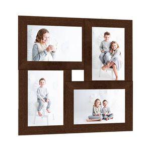 vidaXL kollaaž-pildiraam 4x pildile (10 x 15 cm), tumepruun MDF