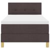 vidaXL LED Box Spring Voodi madratsiga Tume pruun 100 x 200 cm kangas