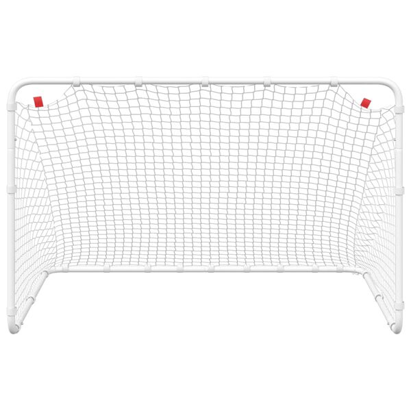 vidaXL jalgpallivärav, valge, 122 x 81 x 81 cm, teras
