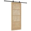 vidaXL Libisev uks Naturaalne ja must 86 x 211 cm Toekas m&auml;nnipuit