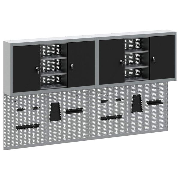 vidaXL T&ouml;&ouml;riistakappide komplekt 6 pcs Must Pulberv&auml;rvitud teras